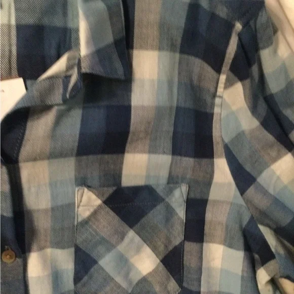 NWT J Jill Blue Plaid Button-Up Shirt with Pockets, size XL - Picture 5 of 9